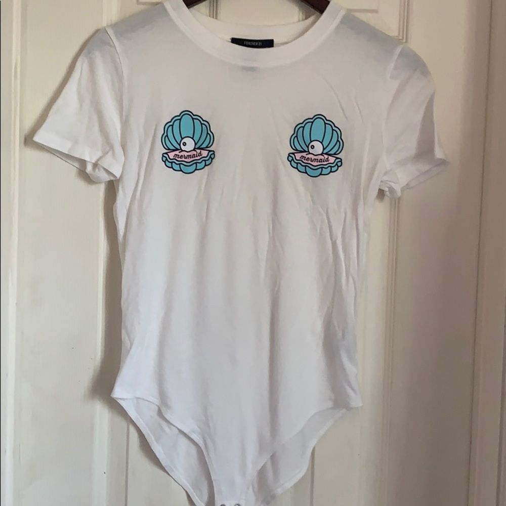 F21- mermaid seashell graphic bodysuit